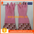 Guantes domésticos de látex de látex de color rosa para el hogar (DHL718)